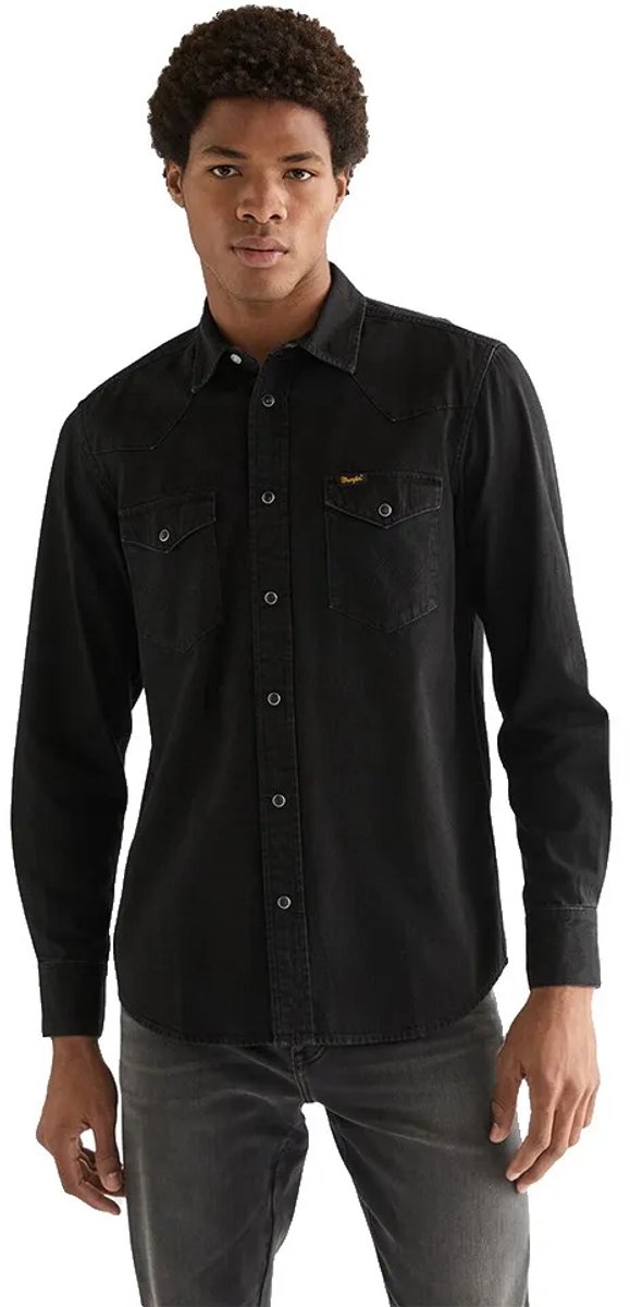 Wrangler Western Overhemd Met Lange Mouwen XL Man Zwart