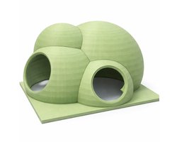 Aquarium Decoratie Grot Mosgroen – Vis Schuilplaats met Meerdere Ingangen – Aquarium Cave voor Vissen en Garnalen – 16,4 × 14,7 × 8,8 cm