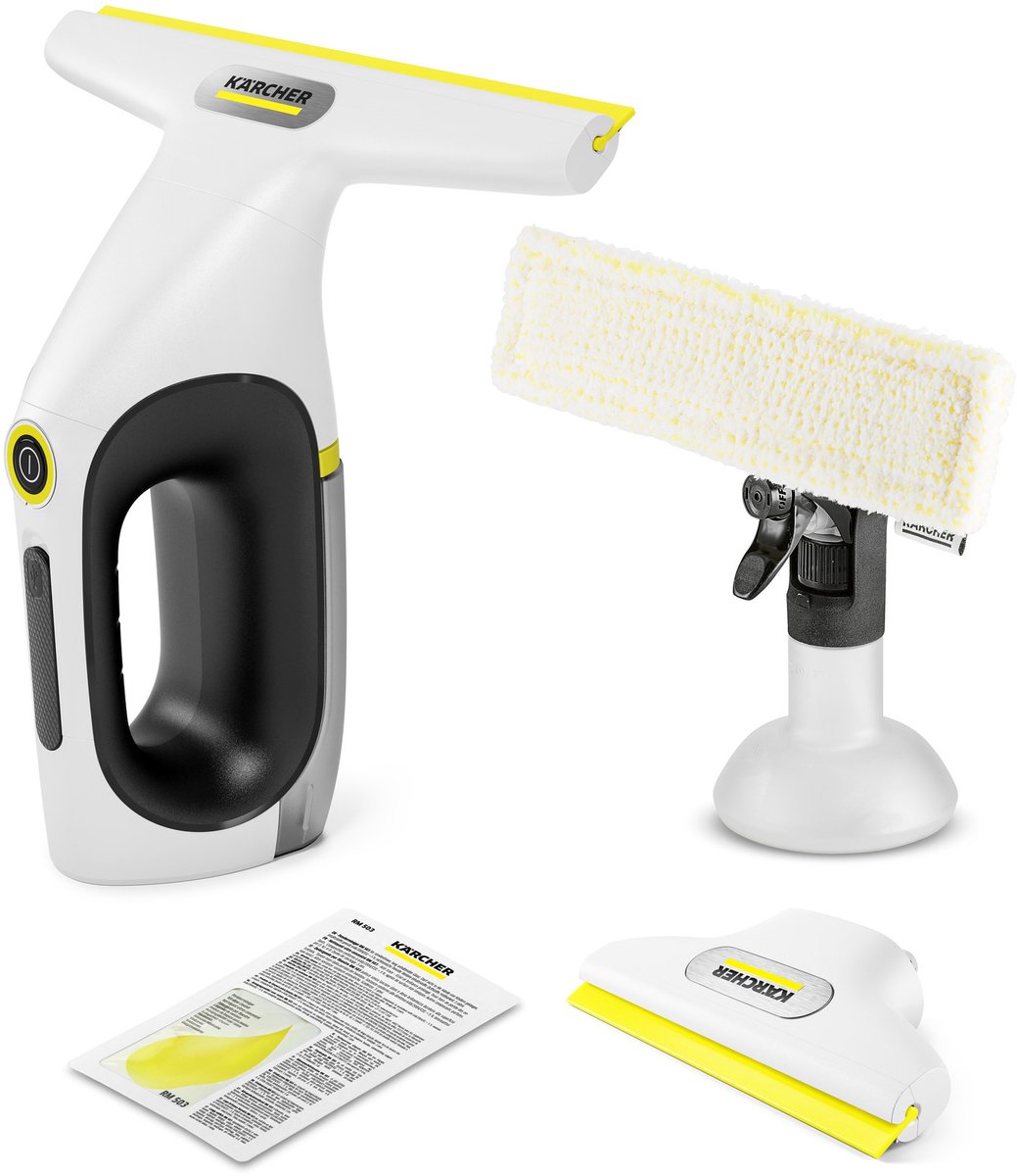 Kärcher Window Vac WV 2 Universal Precision draadloze ruitenreiniger - Raamwisser met looptijd accu 25 minuten voor 70 m² - Ramenwasser voor douche en andere gladde oppervlakken - Incl. smalle zuigmond sproeiflacon en microvezeldoek