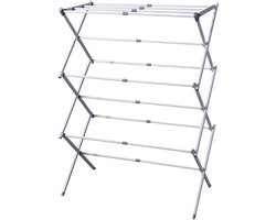 Excellent Houseware Wasrek/droogrek - wit - metaal - 75 x 40 x 104 cm - ophangen