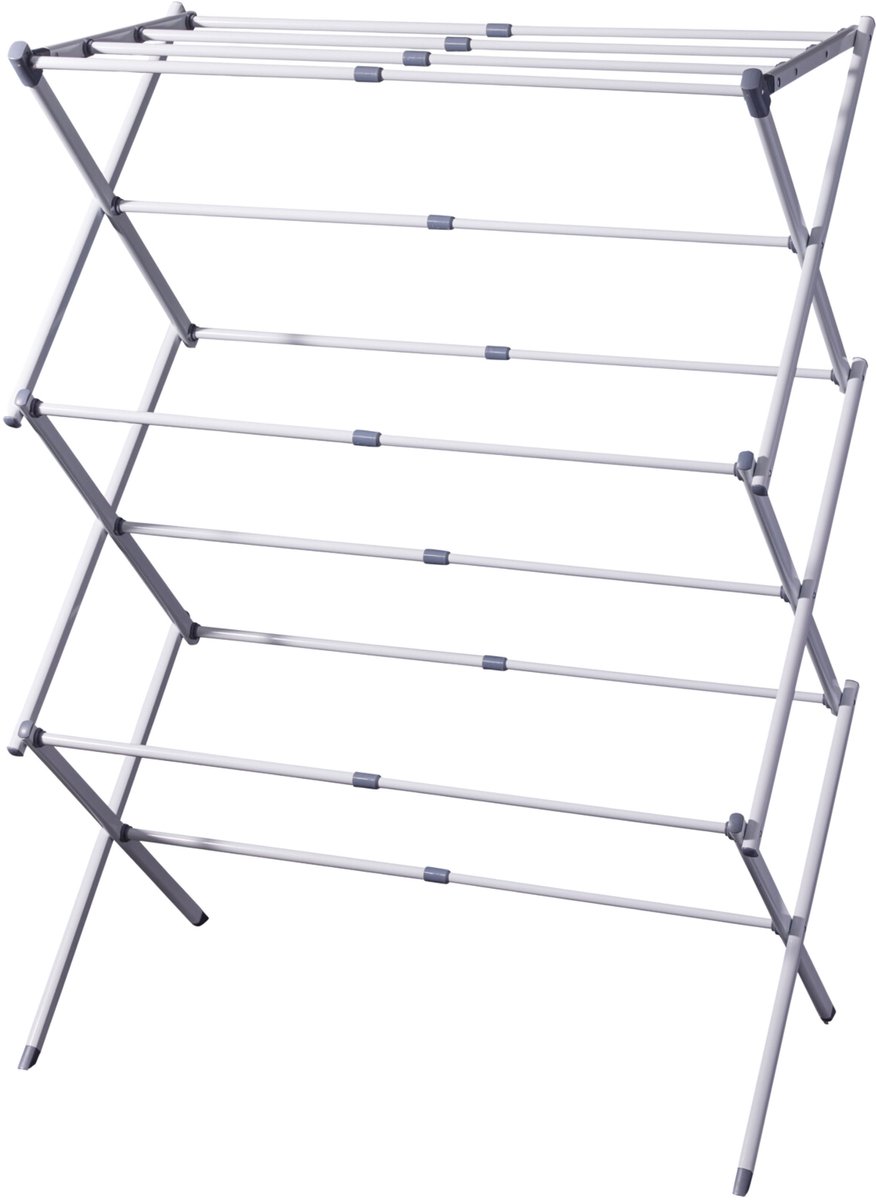Excellent Houseware Wasrek/droogrek - wit - metaal - 75 x 40 x 104 cm - ophangen