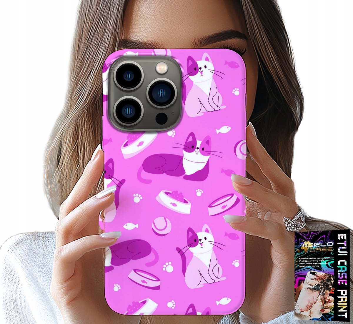 HOESJE VOOR IPHONE 16 PRO MAX - LOVE CAT, PATRONEN MET KATTEN, COVER