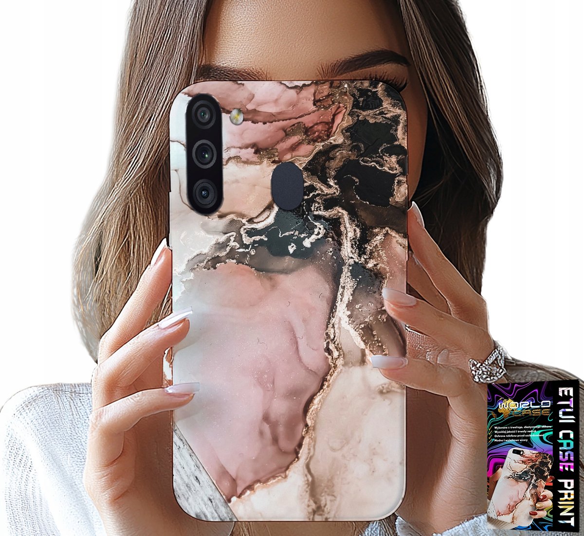 HOESJE VOOR SAMSUNG GALAXY A21 - ELEGANT MARMERMODE + GLAS