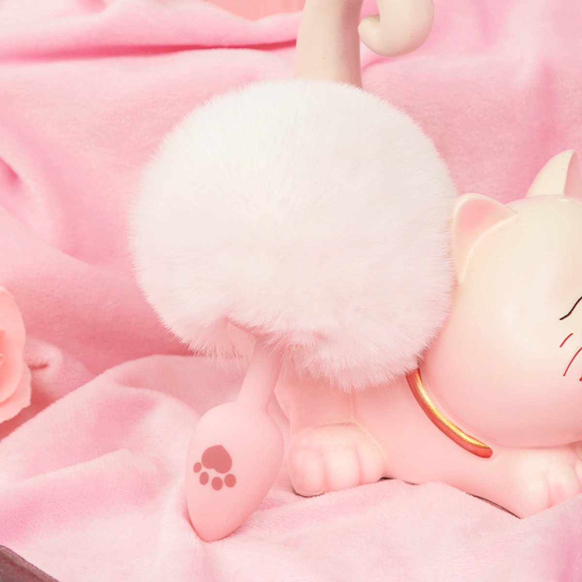 Oneay Anaalplug met Konijnenstaart – Harige Roze Staartplug – Siliconen SM Plug voor Beginners – Petplay BDSM Speeltje voor Vrouwen