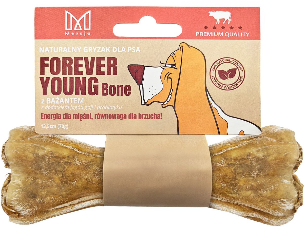 Mersjo Forever Young Bone - Functioneel Bot voor Honden - Bažant - 13,5 cm - Energie en Spijsvertering