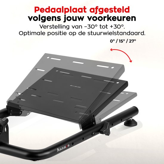 Huzaro Speed 2.0 Racestuurstandaard - Compatibel met Logitech, Fanatec & Thrustmaster - Verstelbaar, Opvouwbaar - Met Shifter Plaat - Zwart van Huzaro — afbeelding 5