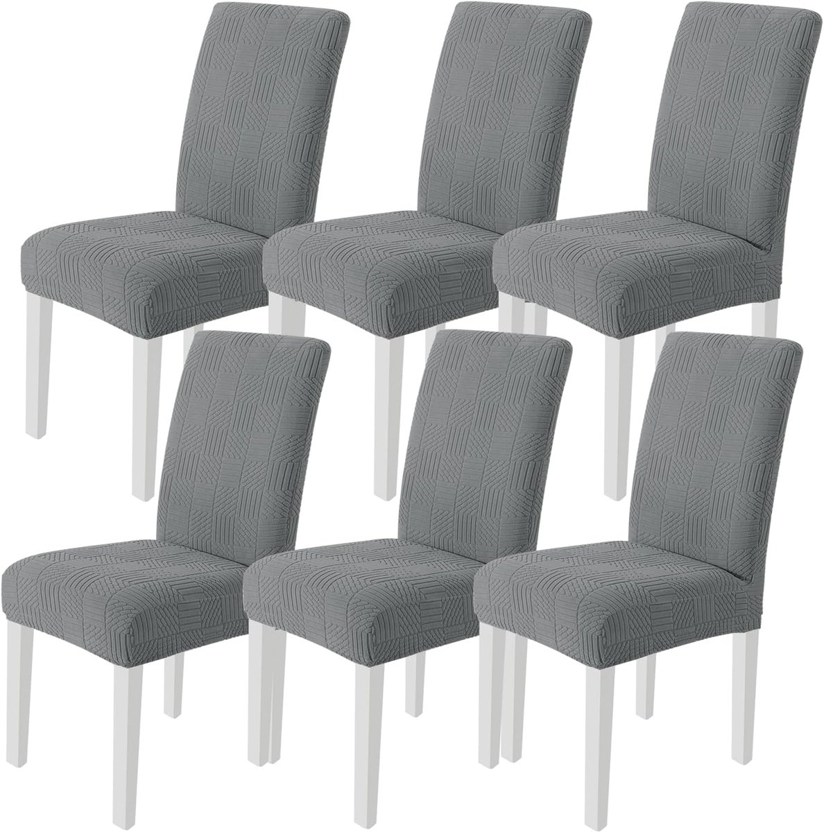 Stretch Stoelhoezen - Eetstoelhoezen Universeel - Thuis Restaurant Hotel - Verwijderbaar Wasbaar - 54x51x70 cm - Lichtgrijs