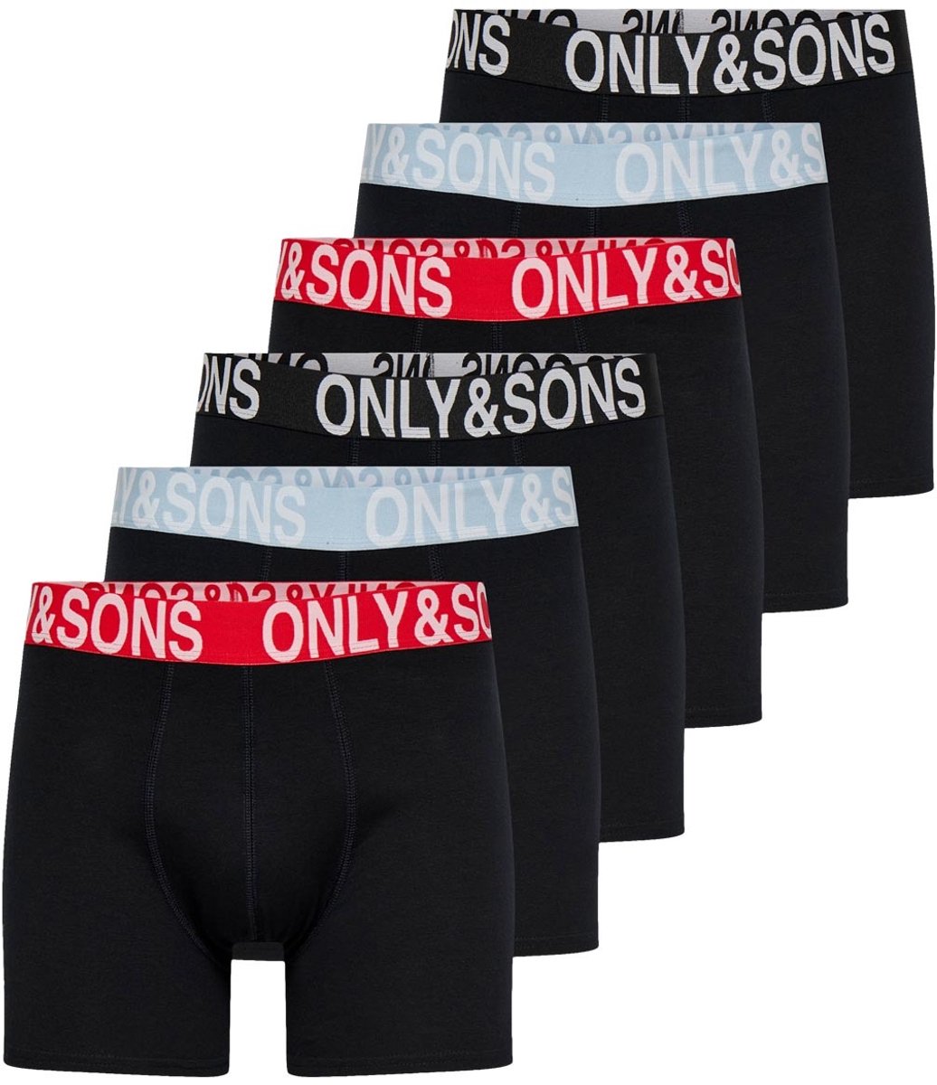 Only & Sons Heren lang short / pant 6 pack ONSFITZ SOLID BOXER