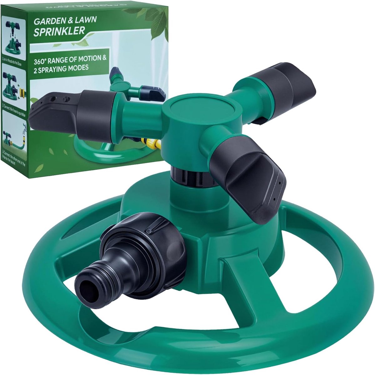 Gazonsproeier Tuin - Automatische Sproeier - Grote Oppervlakte - 360 Graden Rotatie - 15 x 8 x 10 cm