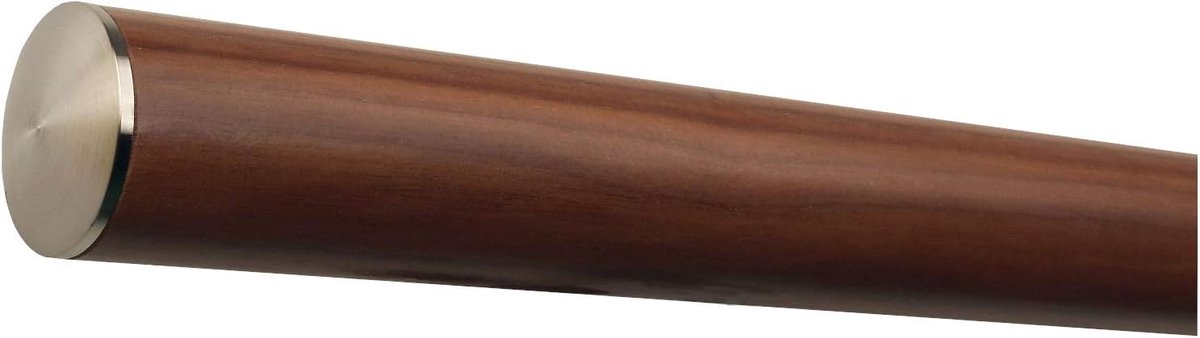 Houten Leuning Gelakt - Trapleuning Gelakt - Trappen Veiligheid - Montageklaar Met RVS - 30 cm Diameter 42mm - Notenhout