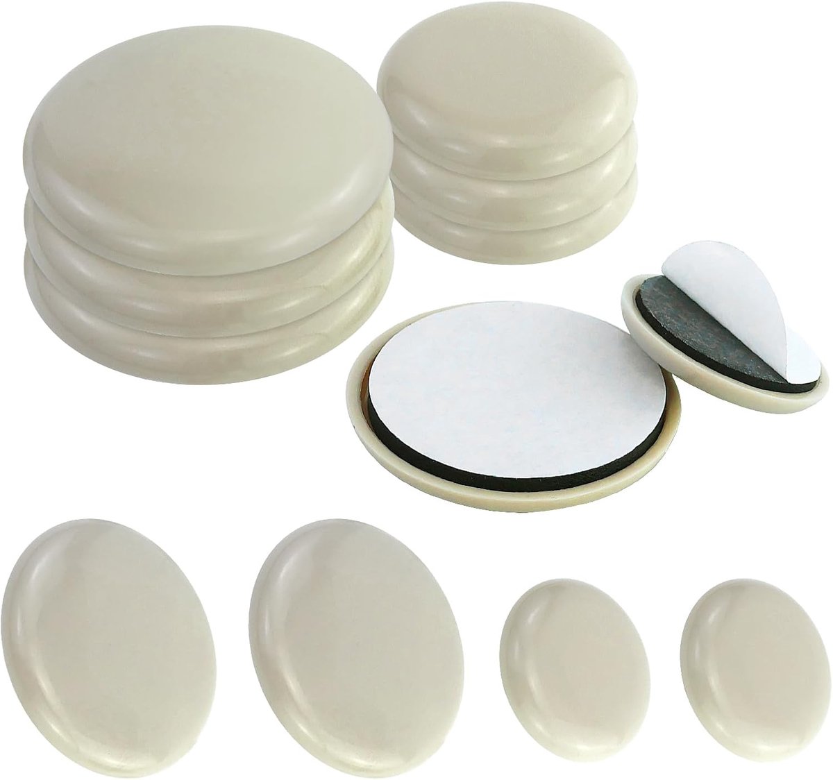 Meubelglijders Set - Vloerbeschermers - Meubels Verplaatsen - Zelfklevend PTFE - 35mm 50mm - Wit
