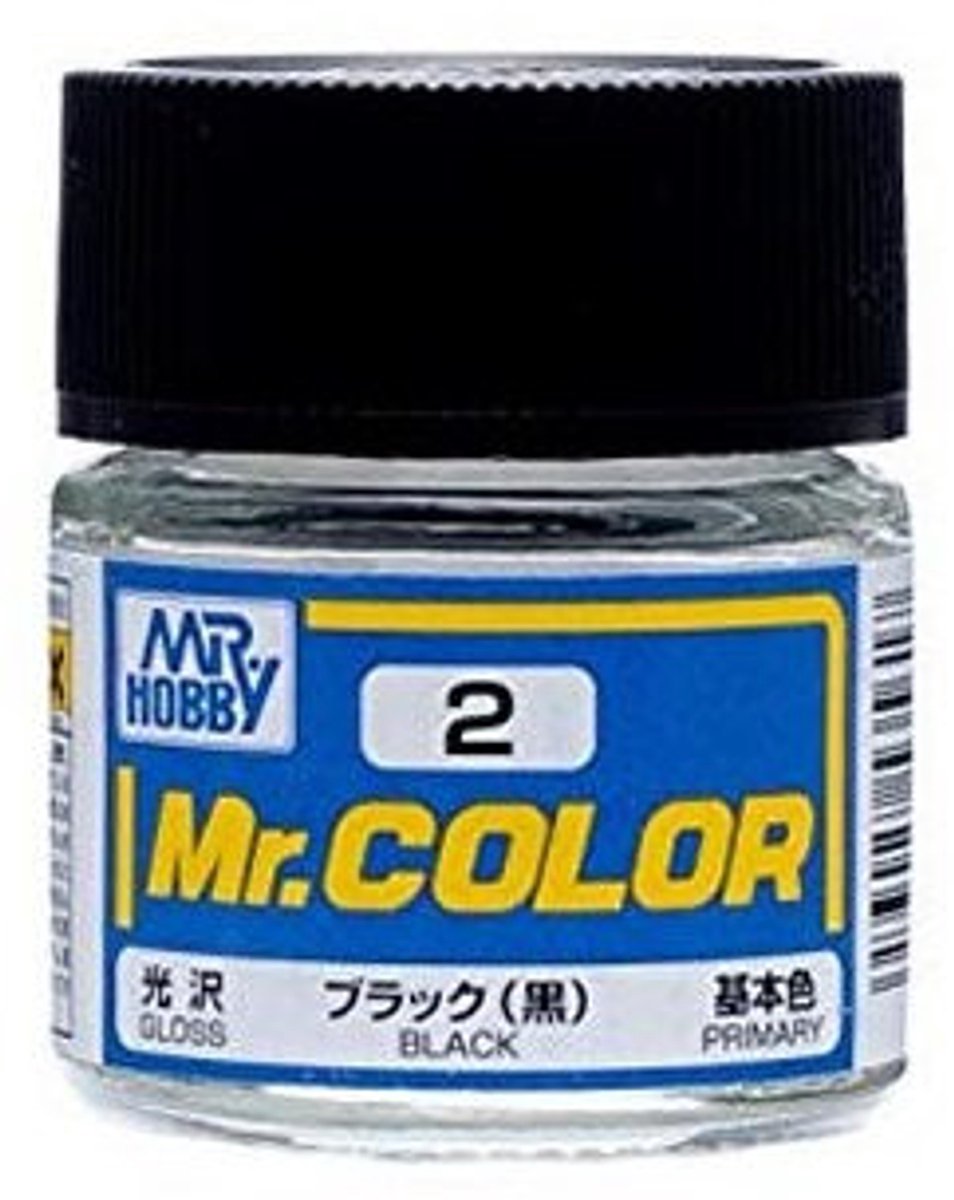 Gunze Mr. Hobby C-002 - Mr. Color 10 ml Black - Lacquer Modelbouwverf