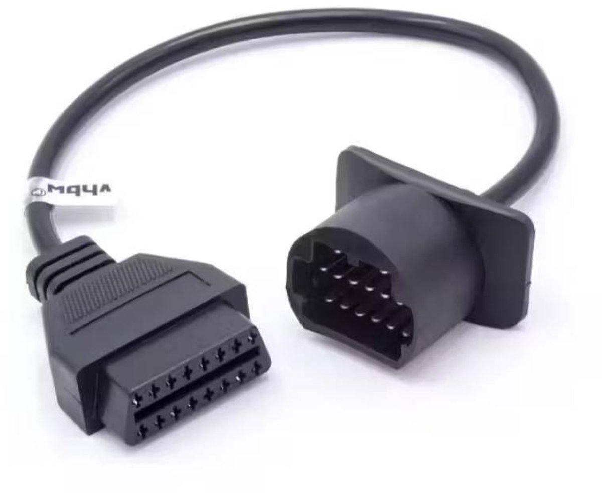 OBD2 Adapterkabel voor Mazda, Ford en Toyota - OBD1 17 naar 16-pins OBD2 - 0,3 meter - Zwart