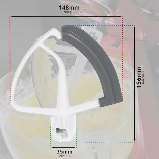 Flexibele Klopper - Keukenmachine Accessoire - Beslag Maken - Flexibele Rand - 15.6 cm Breed van Merkloos — afbeelding 2
