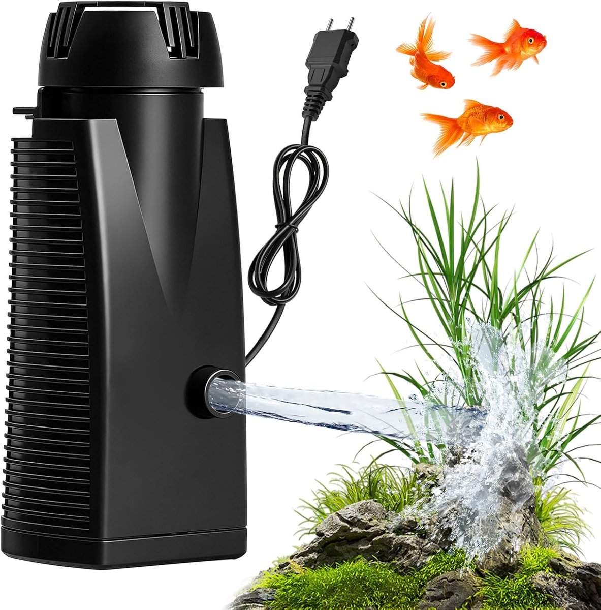 Aquarium Skimmer - Oppervlakte Zuiger - Helder Water - Stil Filter Systeem - 300 L/U - Zwart