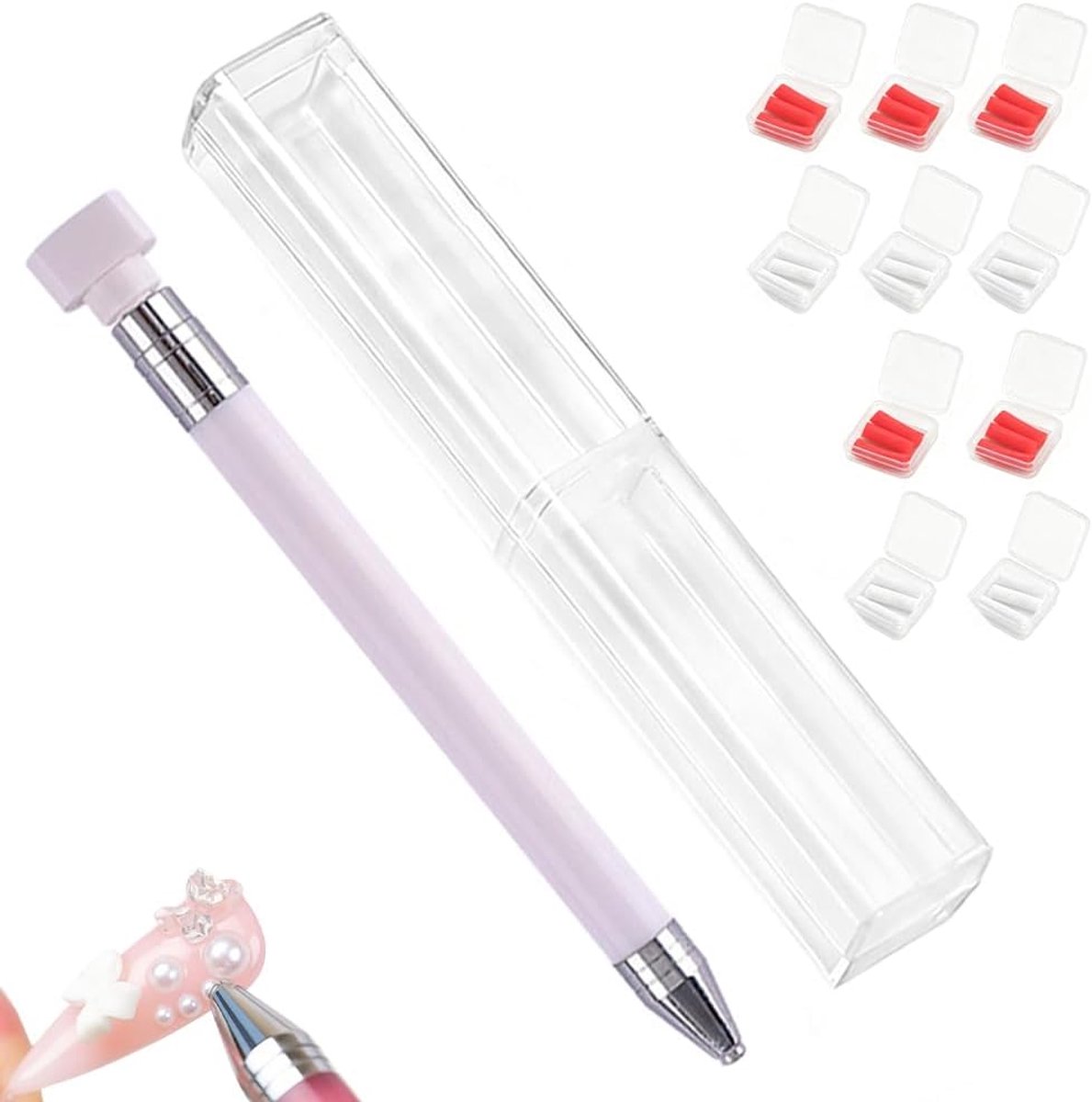 Diamant Pen - Krabbel Pen - Diamant Schilderen - Automatisch Navulbaar - Zoals Afgebeeld - Roze Wit