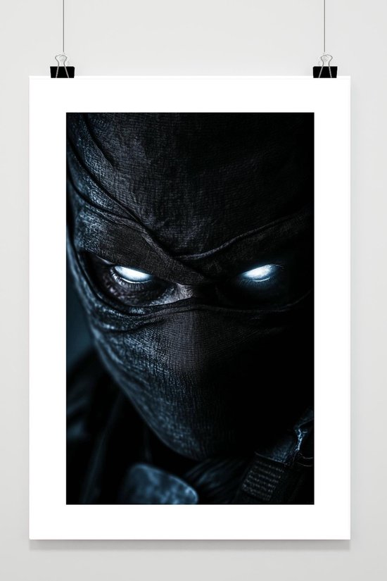 Noob Saibot Poster - Film Posters - Vechter - Ninja - Fantasie - Game - Met Witte Rand - Passe-Partouts Effect - Wanddecoratie Gamekamer - 180 gram papier - BXS5286BY - Formaat 30 x 40cm