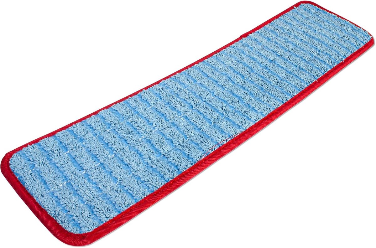 Vloer Mop - Microvezel Mop - Snel Vloeren Reinigen - Met Schrobstrips - 45 cm - Rood