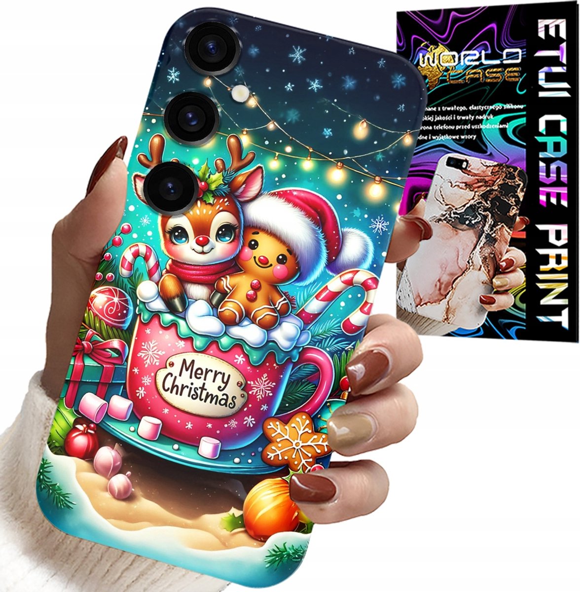 HOESJE VOOR SAMSUNG GALAXY S23 FE - RENDIER MET PEPERKOEK VROLIJK KERSTFEEST
