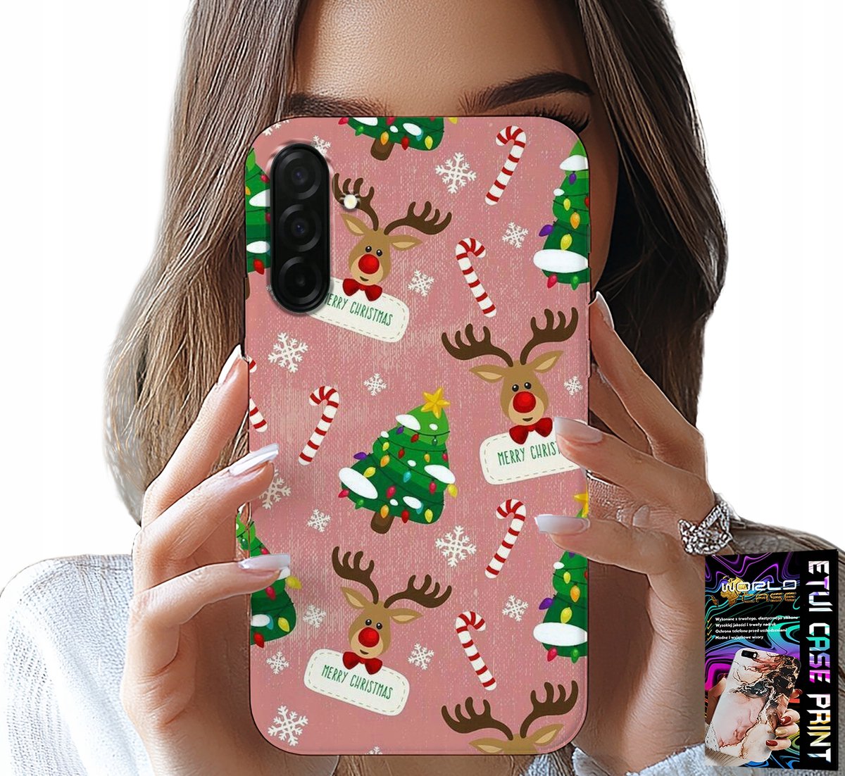 HOESJE VOOR SAMSUNG GALAXY A56 5G - KERSTRENDIEREN, KERSTBOOM EN SNOEPPATRONEN