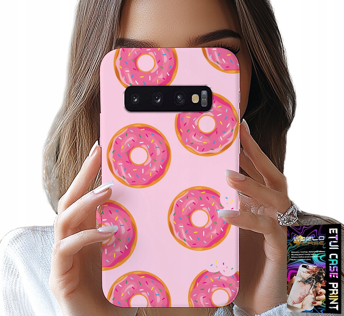 HOESJE VOOR SAMSUNG GALAXY S10 - PATROON MET DONUTS EN SUIKERCOATING