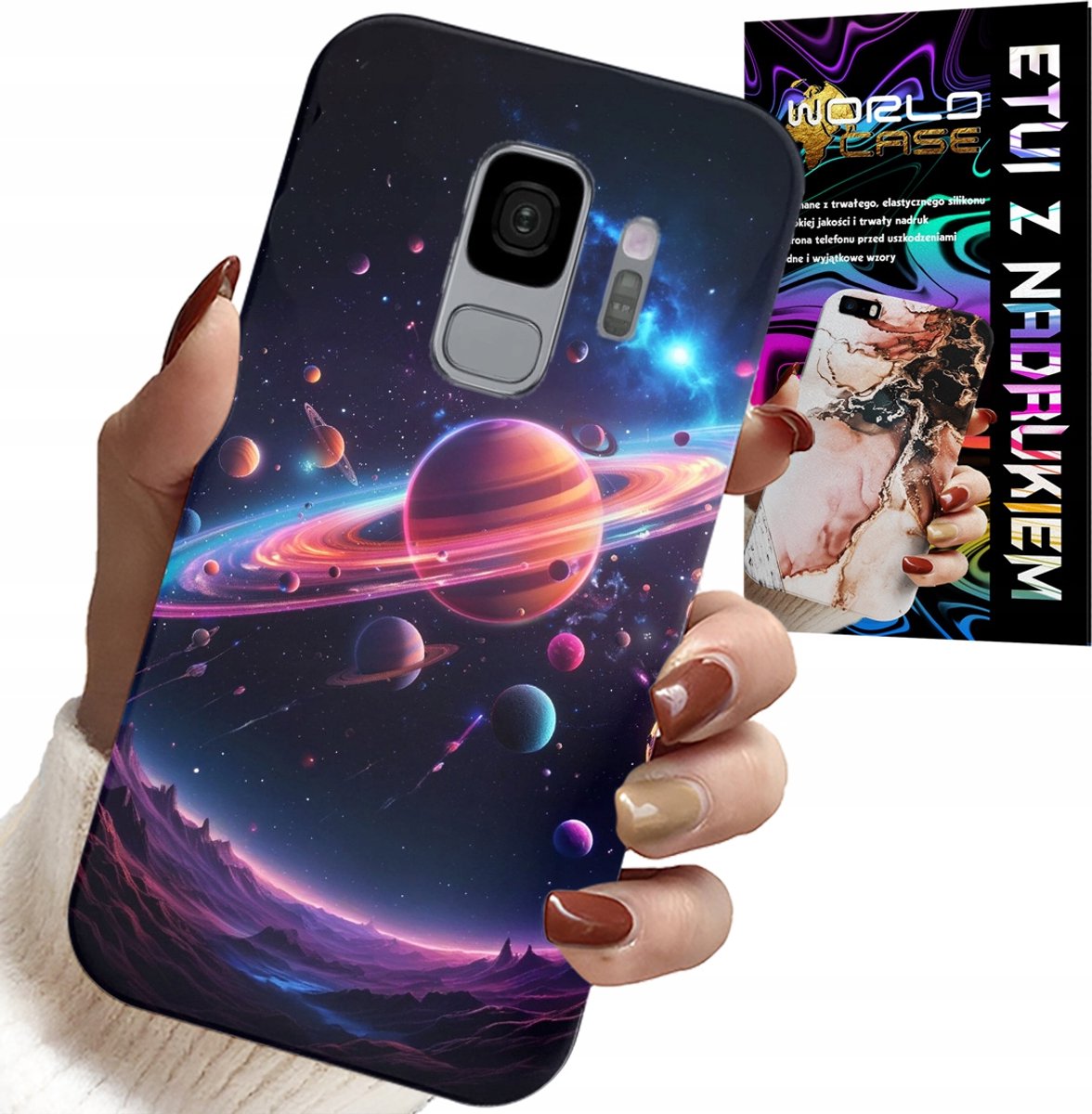 HOESJE VOOR SAMSUNG GALAXY S9 - ACHTERKANT MET RUIMTEPLANETEN, STERREN EN DE MELKWEG