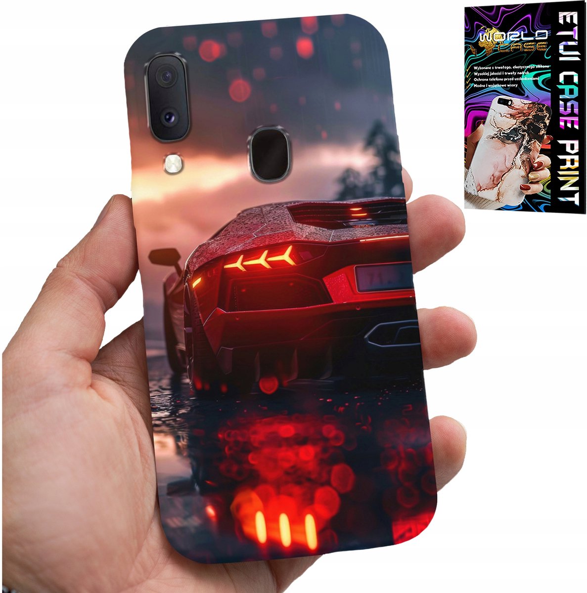 HOESJE VOOR SAMSUNG GALAXY A40 - LUXE AUTO'S, MEGA PATRONEN, COVER