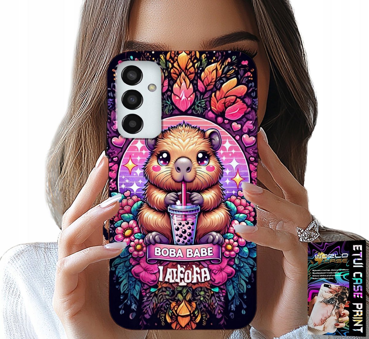 HOESJE VOOR SAMSUNG GALAXY M13 4G - SCHATTIGE CAPYBARA MET SHEIK, SUPER PATRONEN