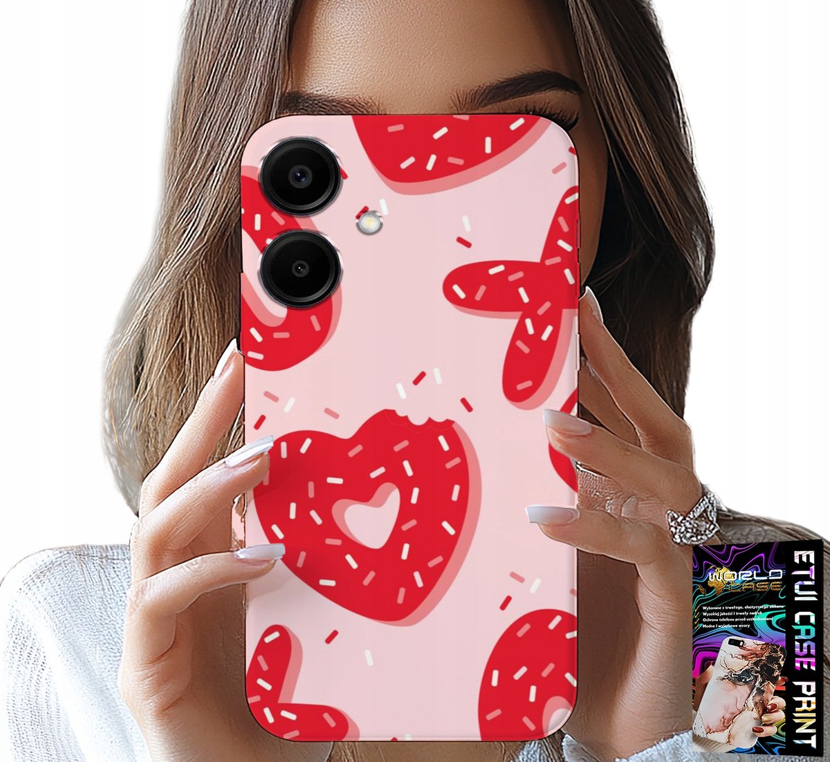 HOESJE VOOR SAMSUNG GALAXY A06 5G - VROUWELIJK, MODIEUS PATROON XOXO HART + GLAS