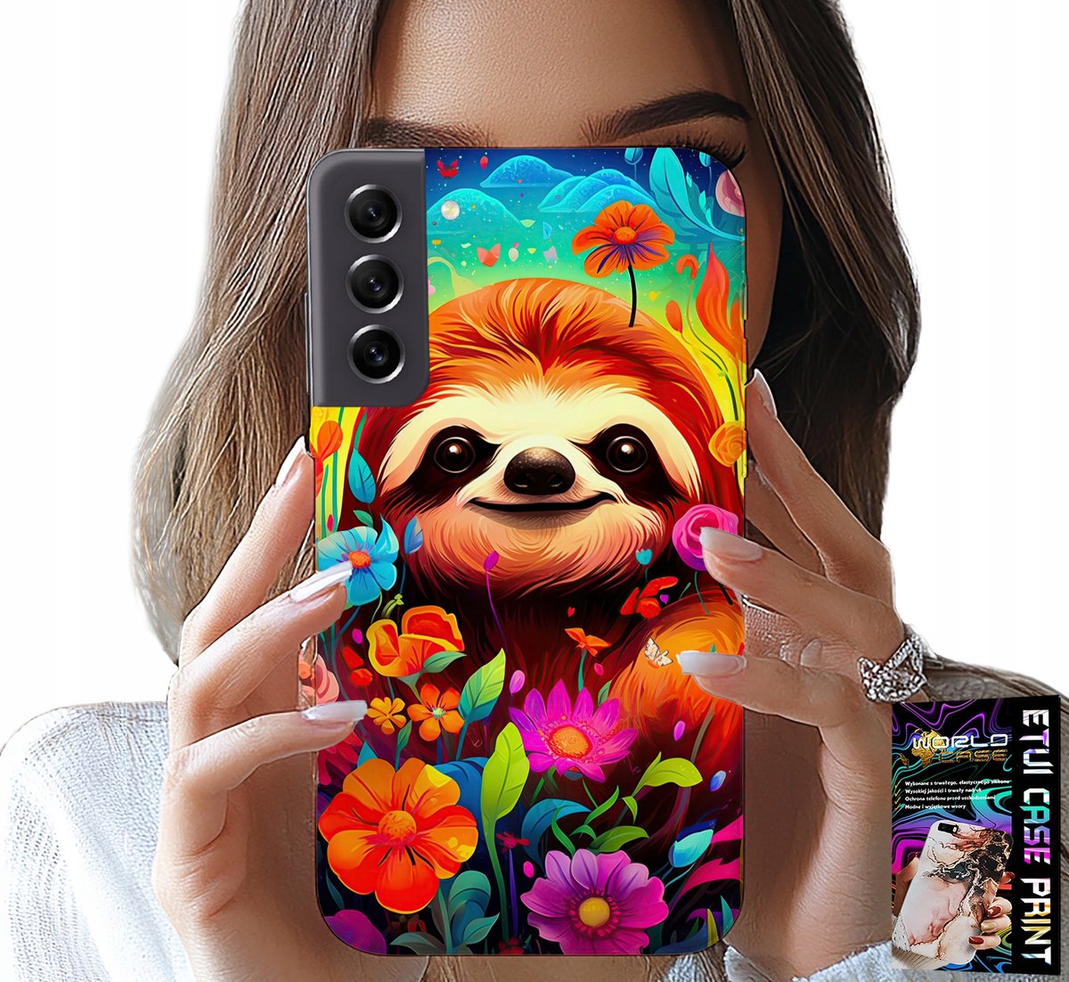HOESJE VOOR SAMSUNG GALAXY S22 - KLEURRIJKE PATRONEN MET KOALA-DIEREN + GLAS