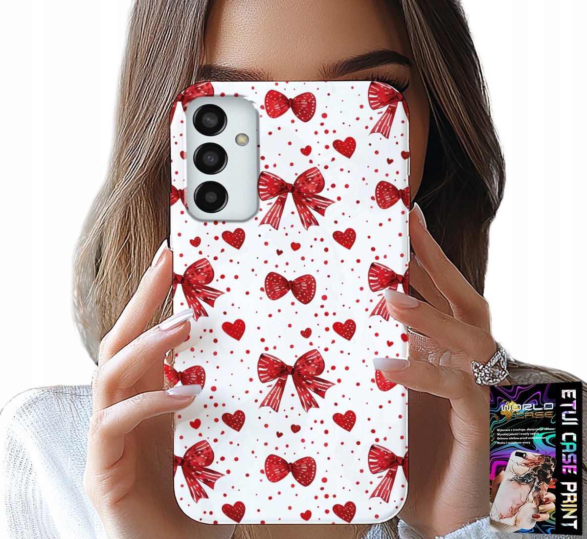 HOESJE VOOR SAMSUNG GALAXY M13 4G - RODE LINTEN MET MODIEUZE PATRONEN