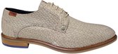 Berkelmans Oran Light Brown Print 203E Nette Veterschoenen Beige Print Leer Heren - Beige - 44