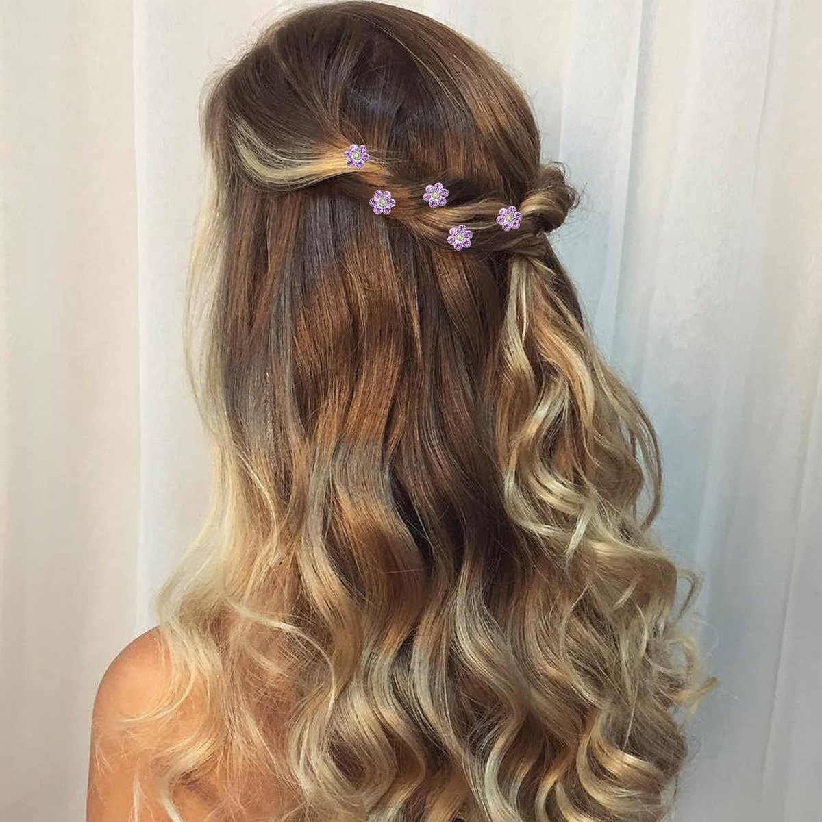 20 Stuks Kristallen Bloem Haarspelden Strass Bruidshaaraccessoires