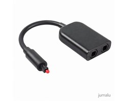 Optische Audio Splitter Toslink 1 naar 2 – Digitale Optical Y-Kabel 16 cm – Voor TV, PS4, PS5, Xbox & DVD – Zwart