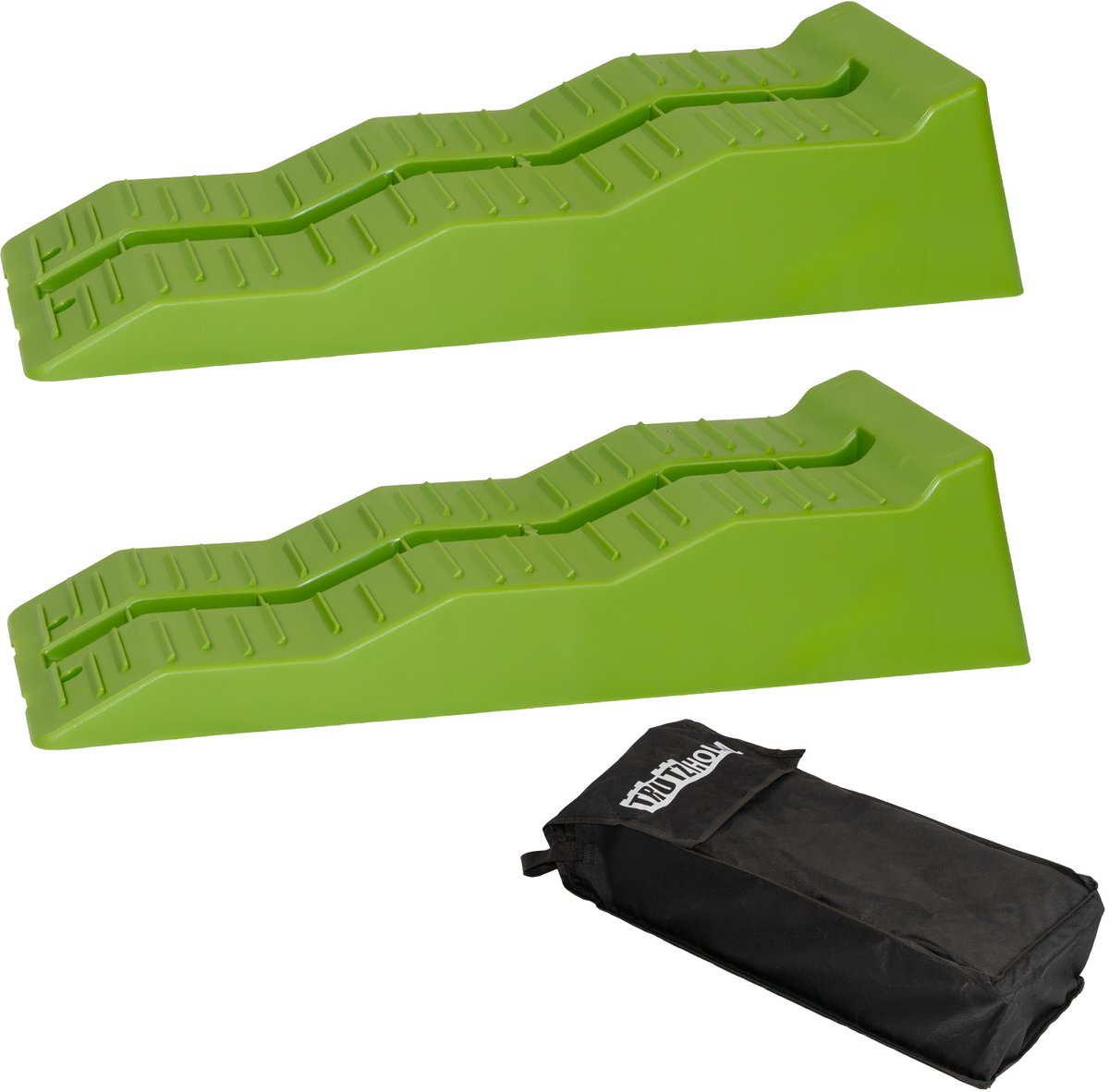 2 x oprijwig met oploopbeveiliging 5 T 60 x 20 x 12 cm kunststof nivelleerwig 3 stappen