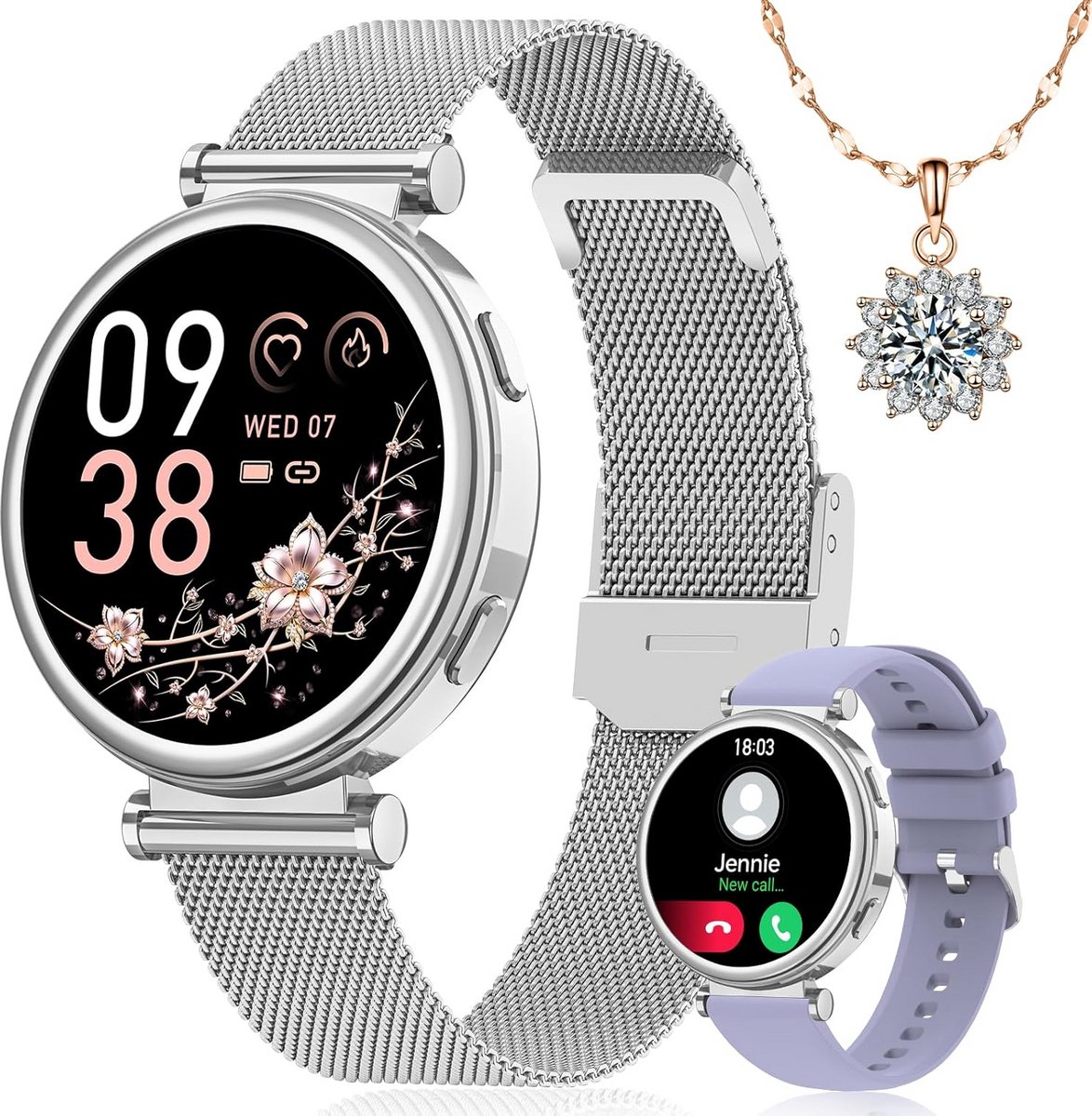 Smartwatch voor Heren en Dames met Hartslagmeter en Stappenteller