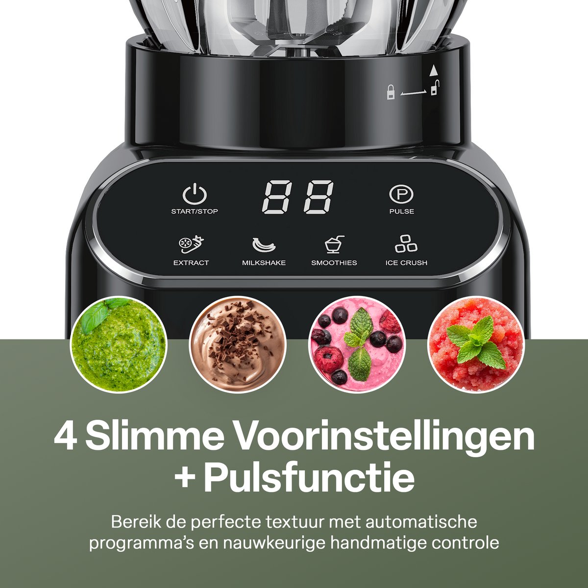 Chefino Blender 1400W – Krachtige Smoothie Blender met Glazen Kan 1,5L – Inclusief 700 ml To-Go Beker – 6-Blads & 4-Blads Mes – IJscrusher – Zelfreinigend – Keukenblender voor Smoothies & Shakes – foto 8