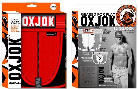 Oxjok Slingjock - Upthrust Slider Jockstrap - Cockring intégré - Avec compartiment de rangement - Red Hot XL