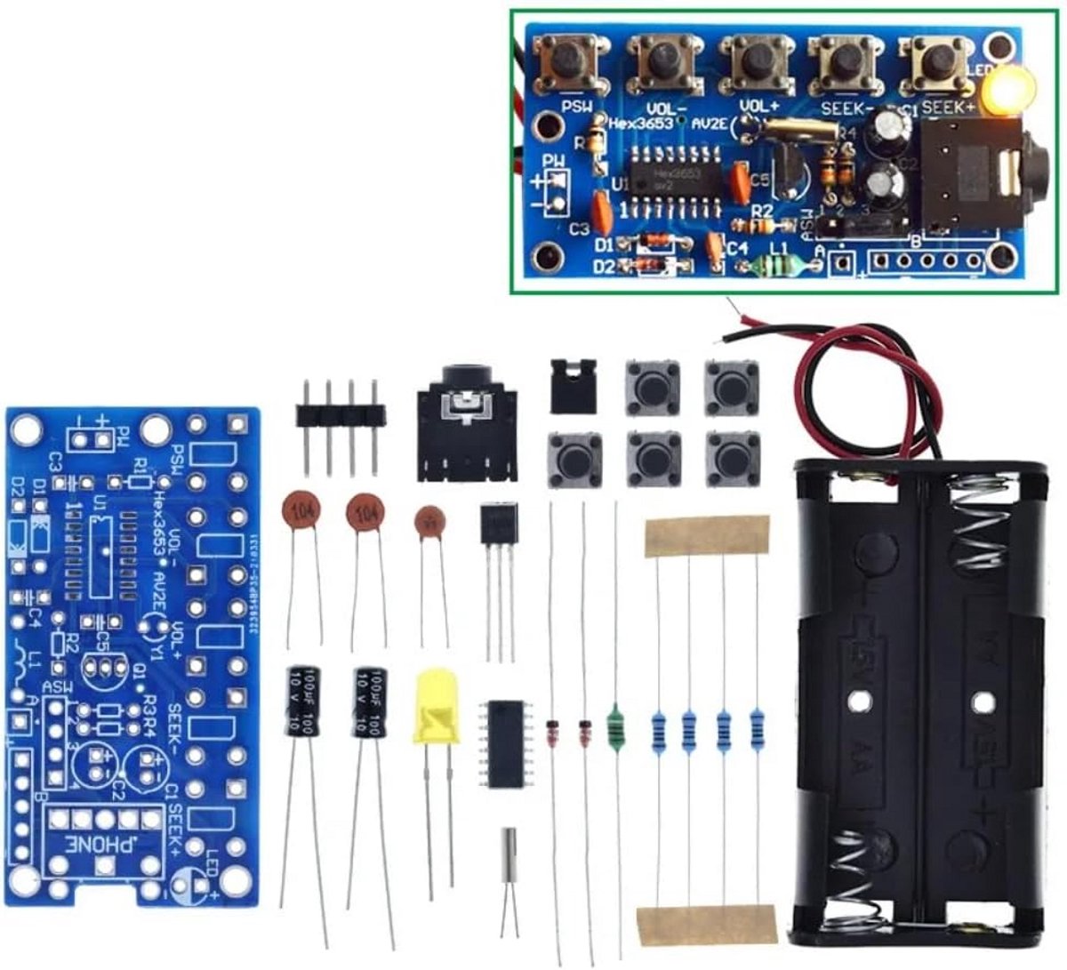 DIY FM Radio Ontvanger Module 76-108MHz Stereo PCB Kit voor Elektronica Projecten