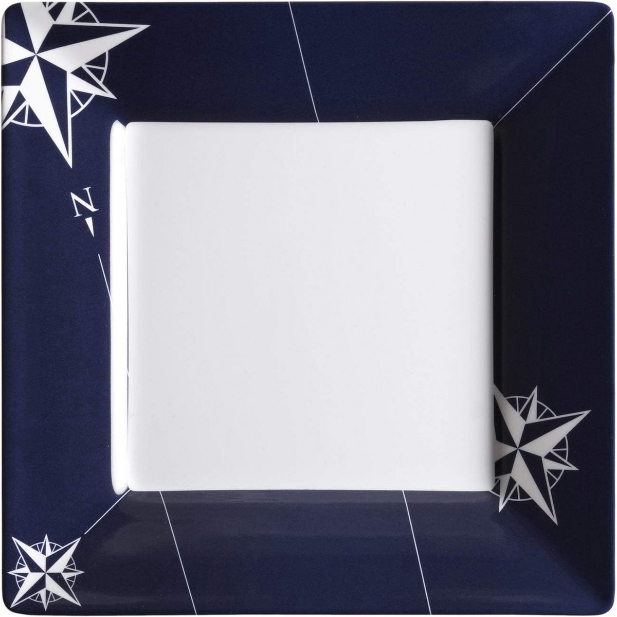 Vierkante Dessertborden Blauw Geribbeld 21 cm Melamine