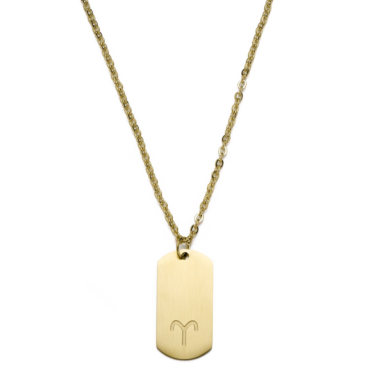 Goudkleurige Stalen Ketting met Sterrenbeeld Ram