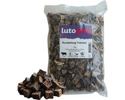 Trainers Runderlong 1 kg - 100% Natuurlijk & Hypoallergeen - Glutenvrije Hondensnacks - Luchtige Beloningssnack voor Honden - lutopets