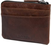 Porte-monnaie Montreal zippé en cuir marron anti RFID