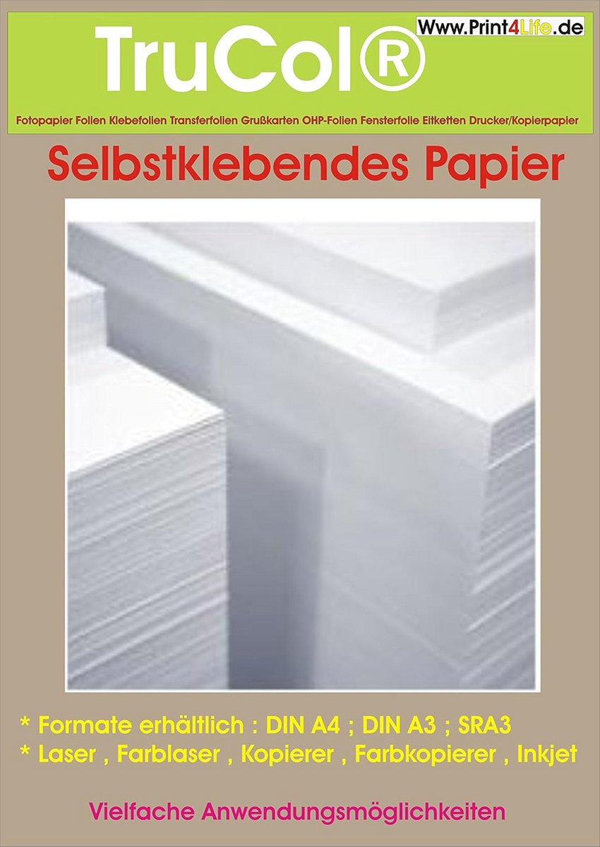 50 Vellen A4 Zelfklevend Wit Papier voor Inkjet en Laserprinters
