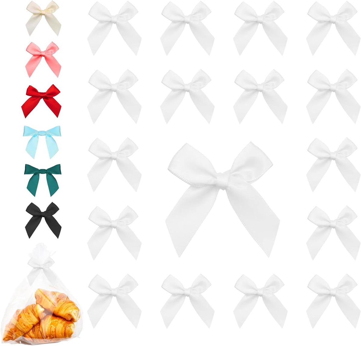 DIY Kleine linten - 60 stuks - Decoratieve linten voor bruiloften, cadeauverpakkingen, knutselen - Zelfklevend - Verjaardagen - Lunchzakdecoratie - Wit