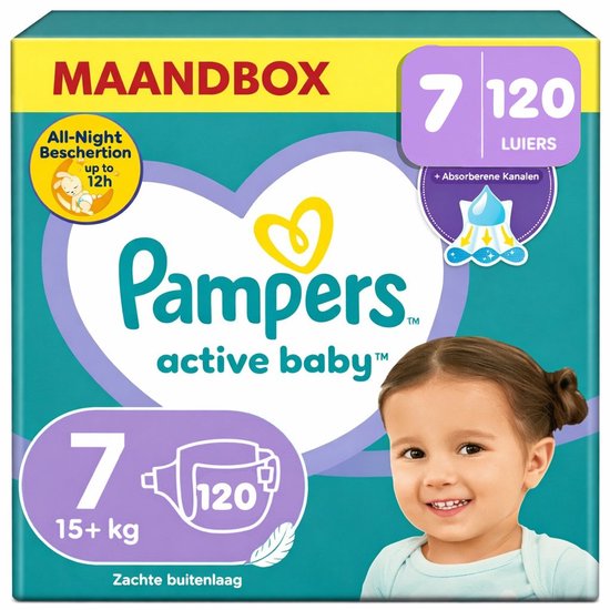 Pampers - Baby Dry - Maat 7 - Mega Pack - 120 stuks - 15/20KG