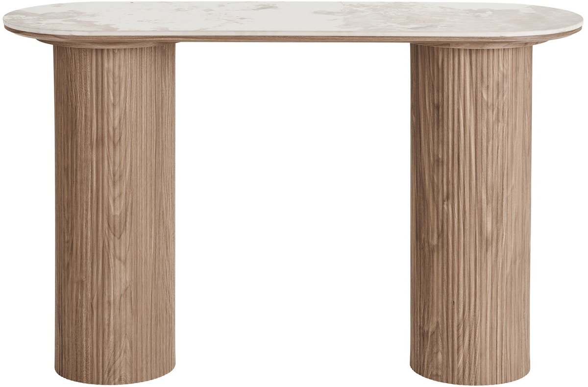 House Nordic Sidetable Athens - Rechthoek Keramisch Wit/Bruin - 120cm