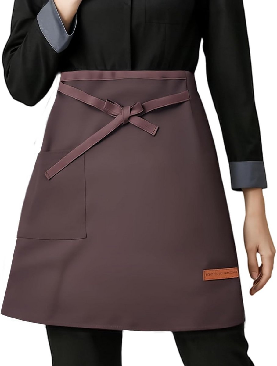 Kort Taille Schort met Zak - Professioneel Halve Taille Keukenschort Heren Dames