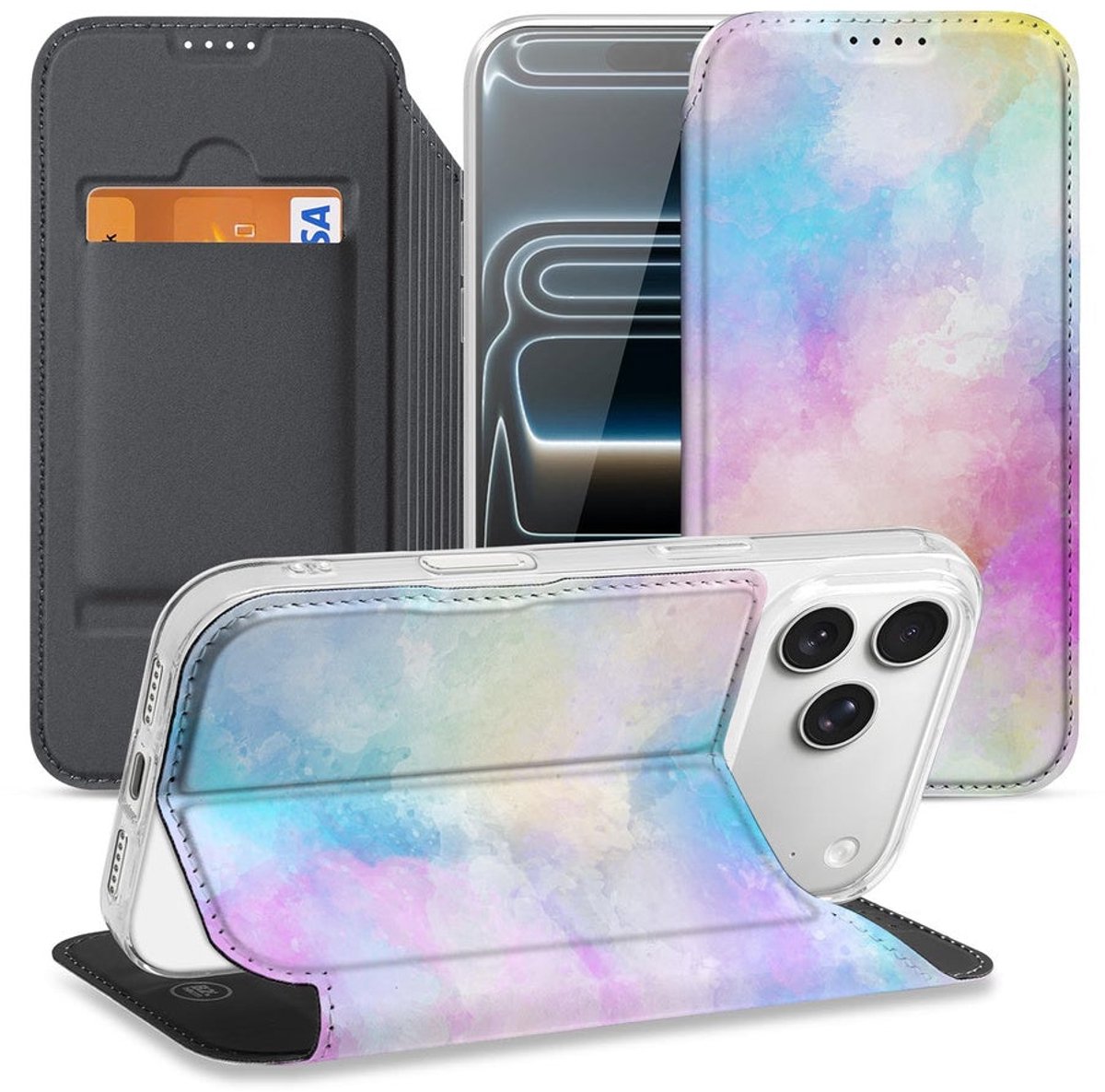 Apple iPhone 17 Pro Max Book Wallet Case Watercolor Light