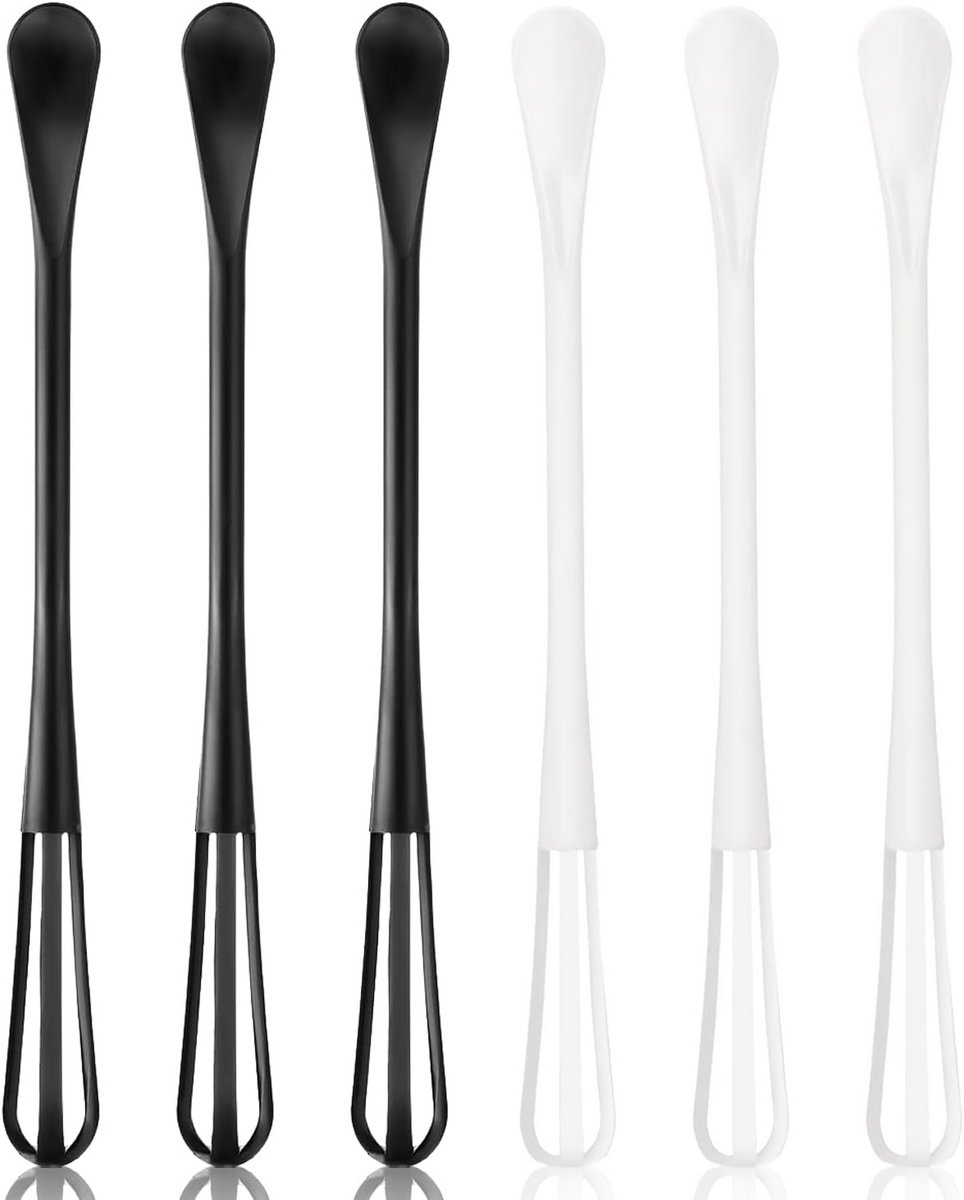 6 Mini Gardes Set voor Kloppen en Mixen - Kleine Garde met Lepel Functie